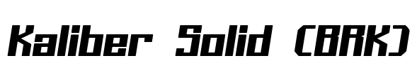 Kaliber Solid (BRK) Font Image