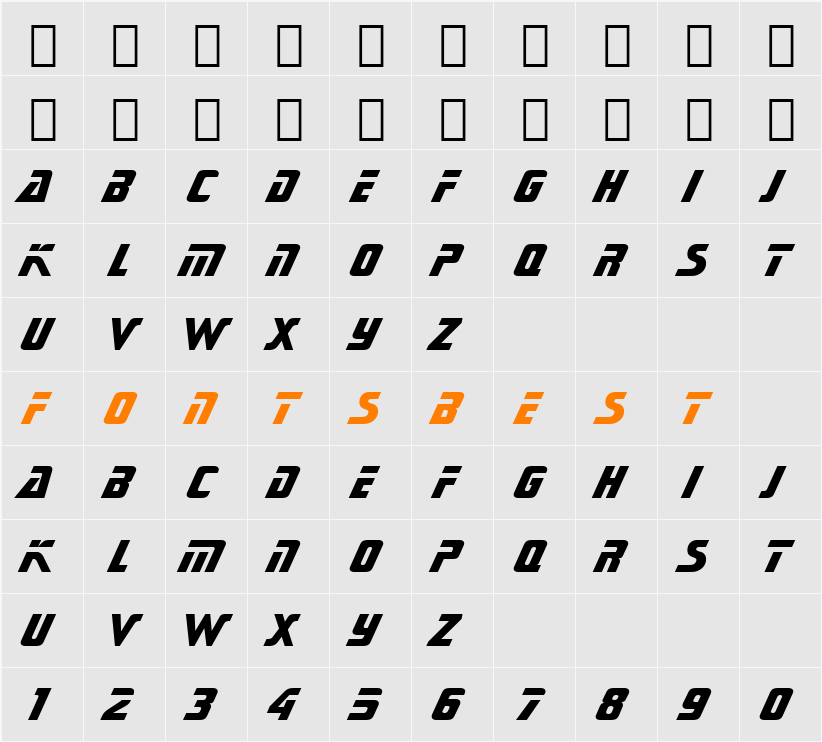 Sonic XBd BT Character Map
