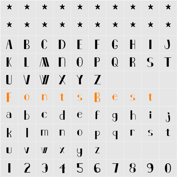 DecoCard Character Map
