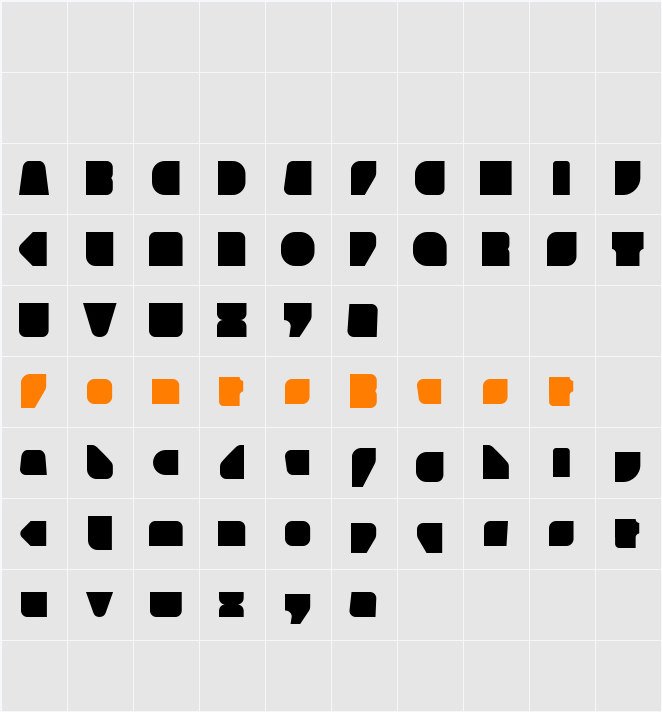 grubo Character Map
