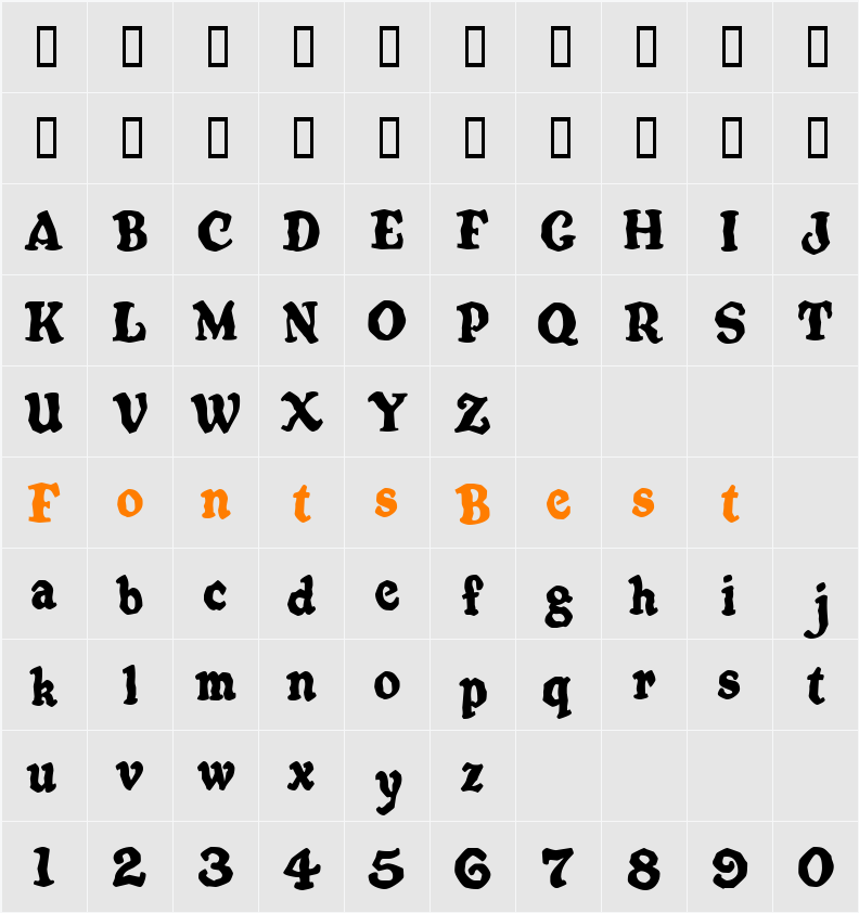 Oatmeal Character Map