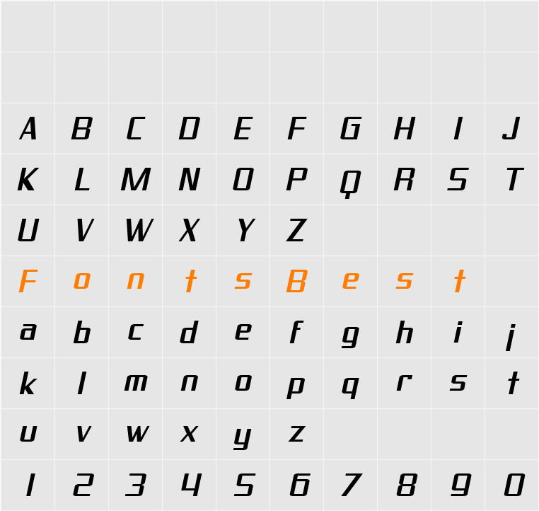 SF Proverbial Gothic Extended Character Map