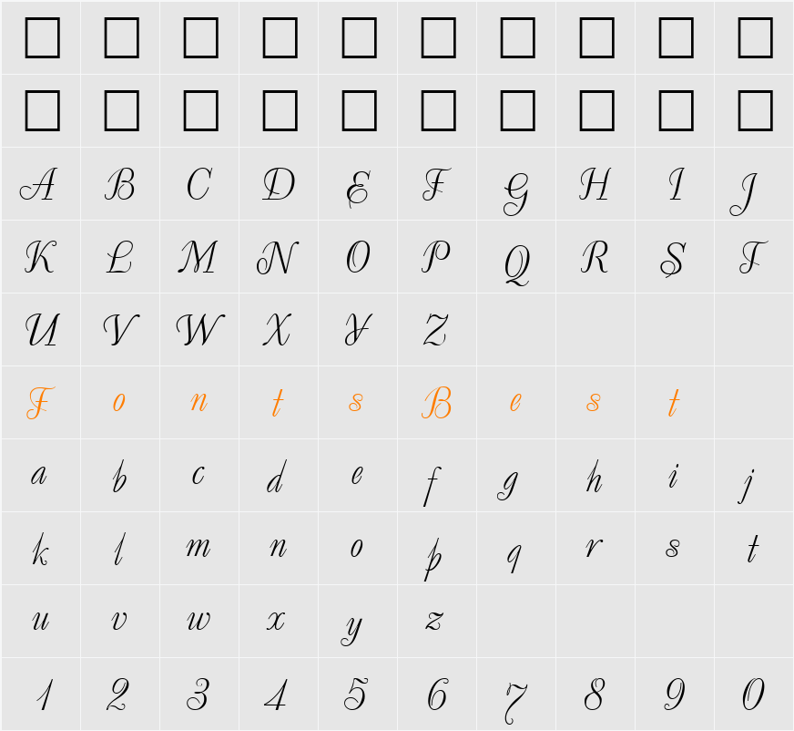 DecorCTT Character Map