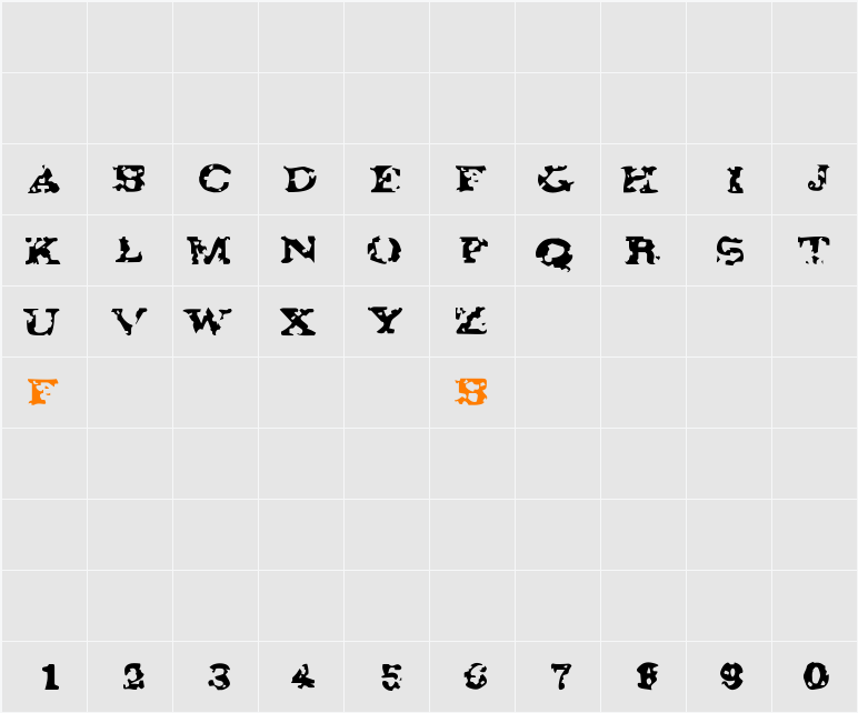 GAZA 67 Character Map