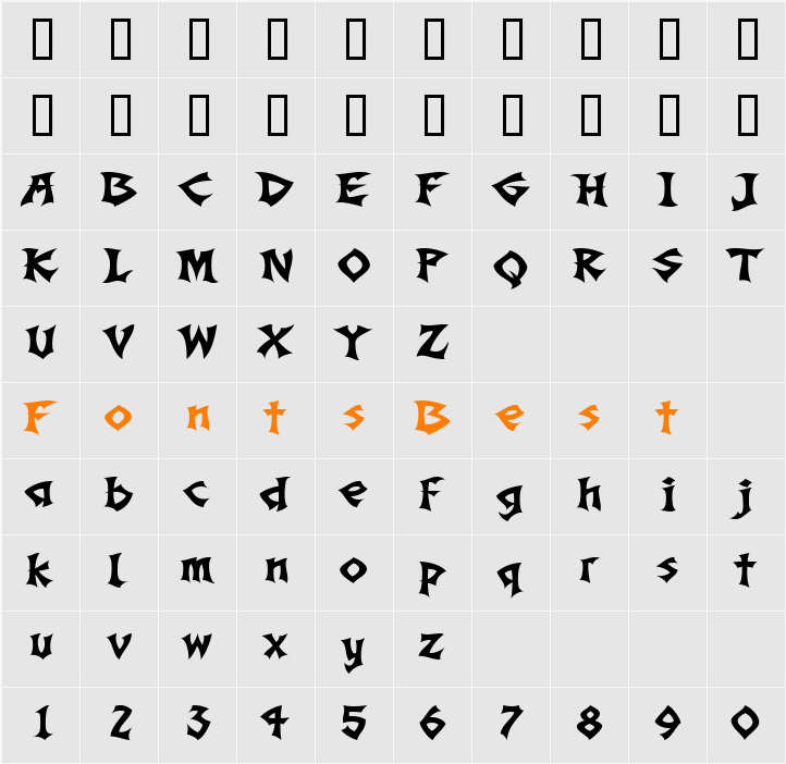 Slade Character Map
