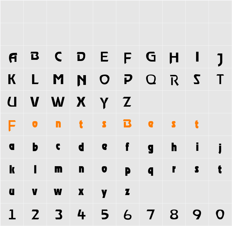 RoostLight Character Map