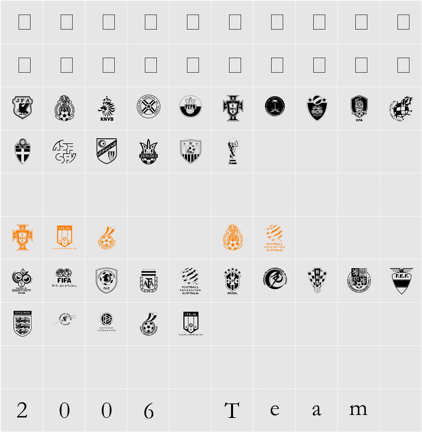 2006 Team Character Map