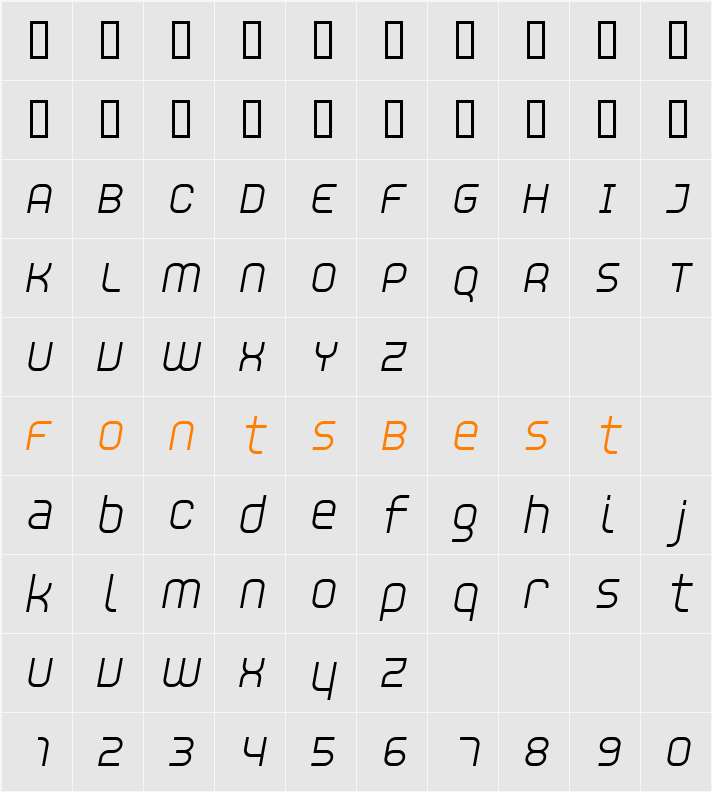 Unisect Character Map