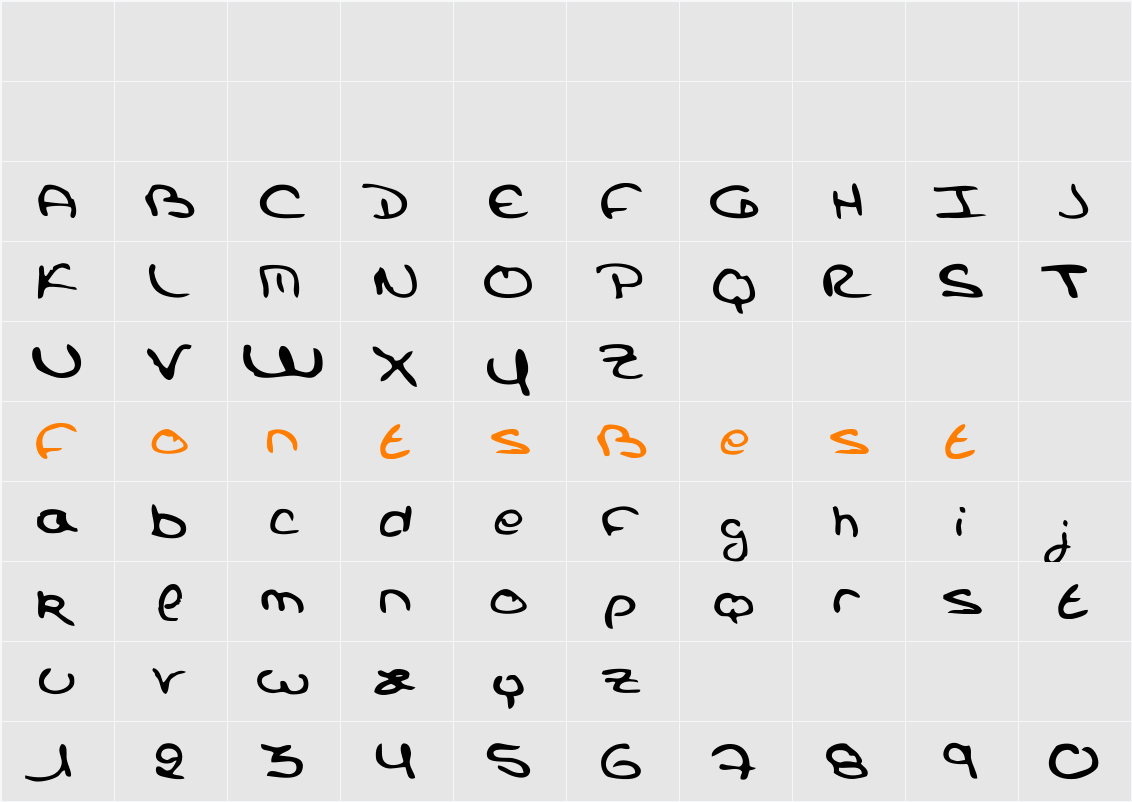 Dos Campos Character Map