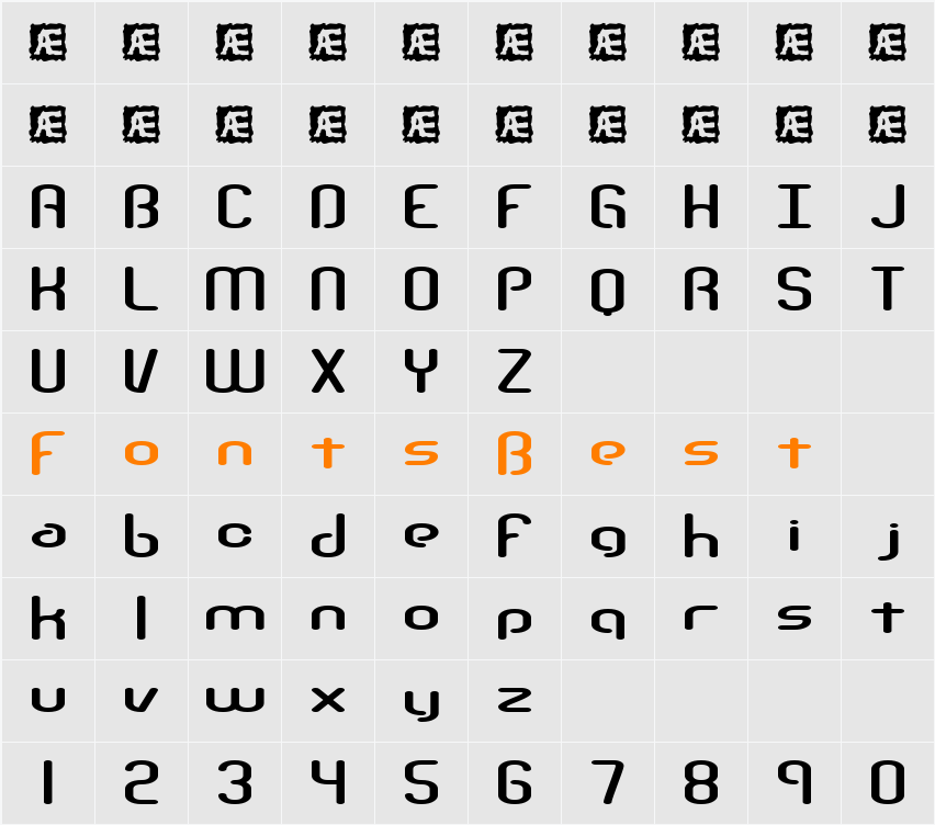 Telephasic BRK Character Map