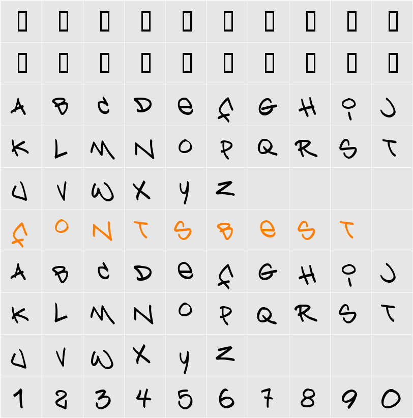 Bring tha noize Character Map