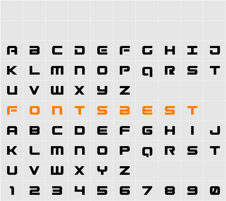 Gunship Condensed Character Map