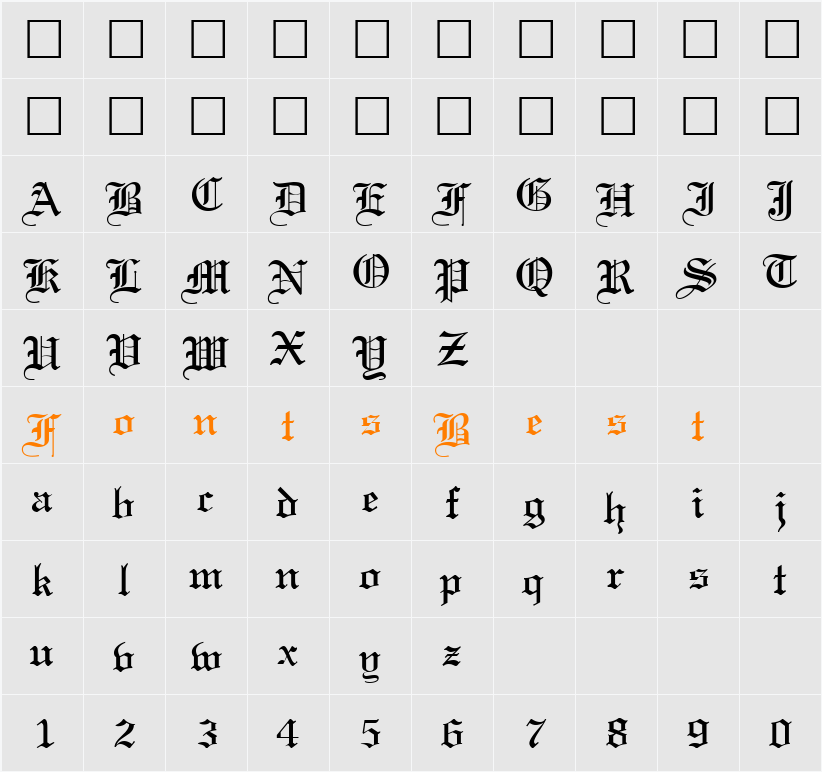 Linus Text Character Map