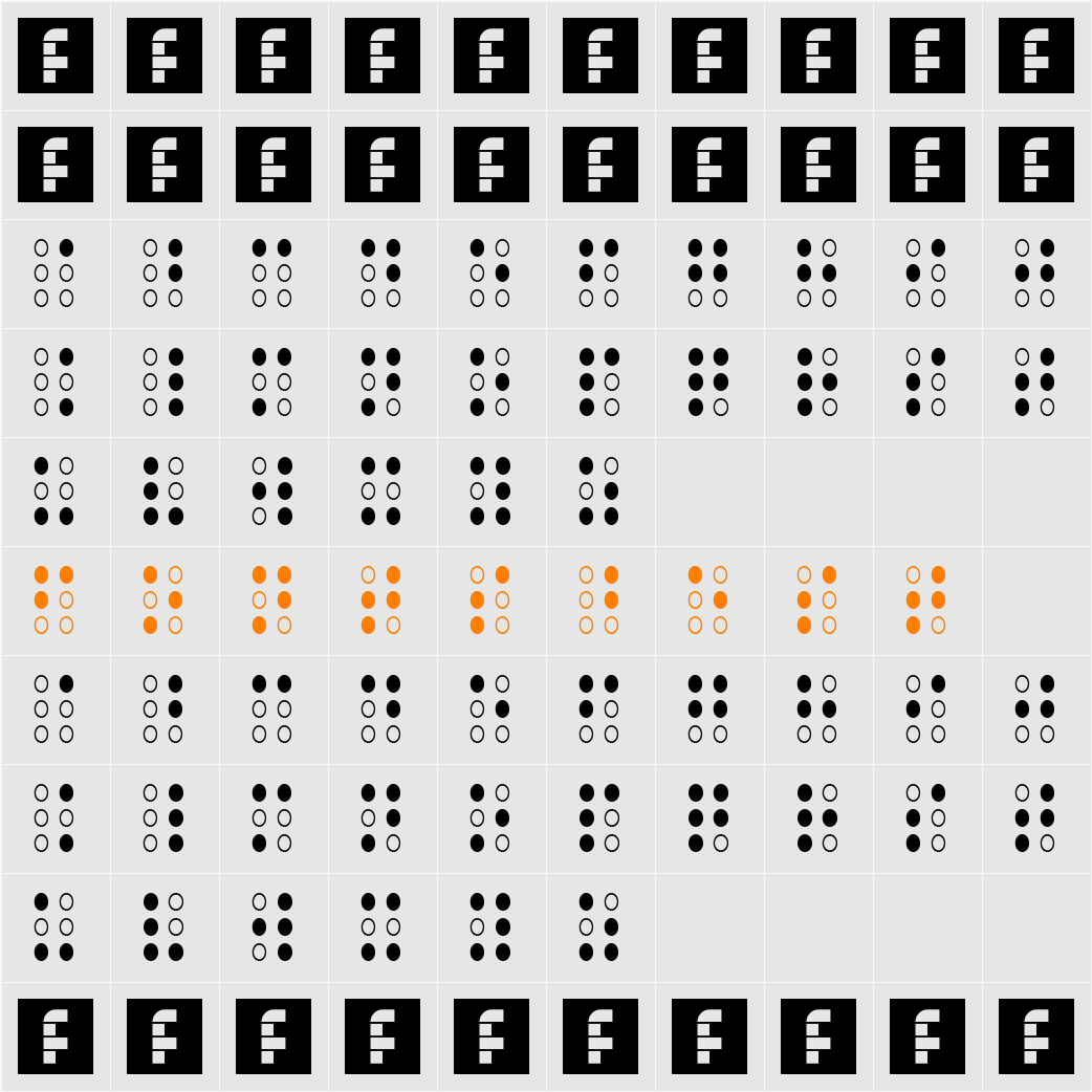 Brailled Character Map