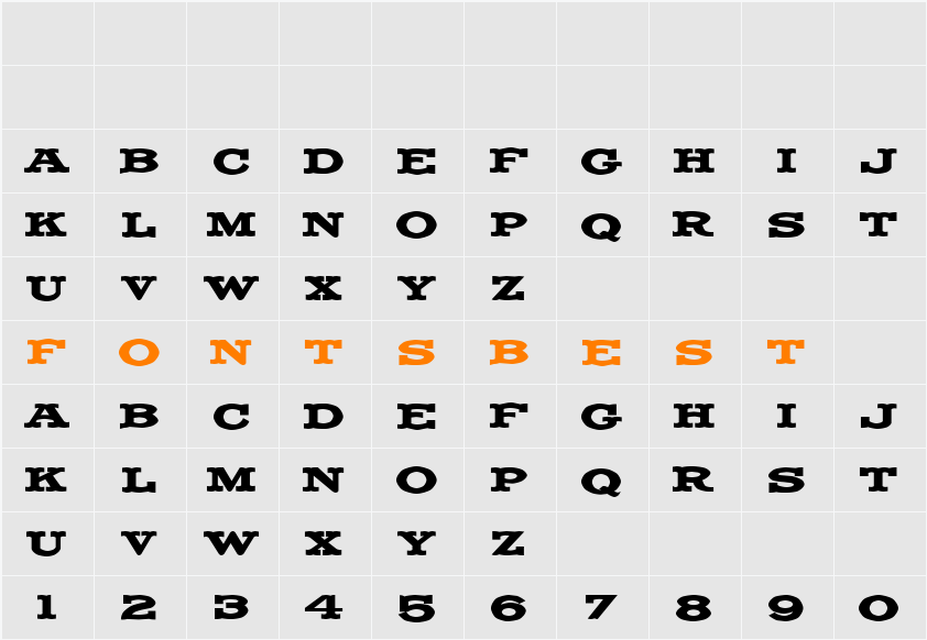LHF Fancy Full Round BETA Character Map