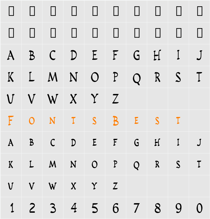 RusticusStd Character Map