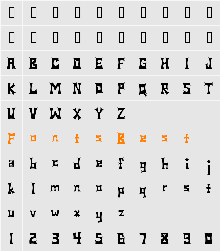 Gonzales Character Map