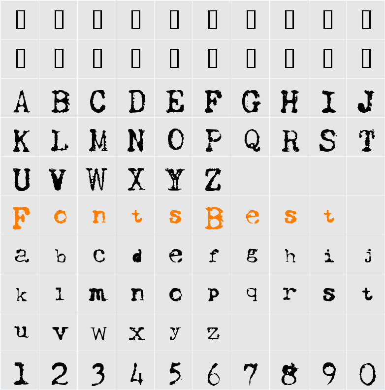 UWJack8 Character Map
