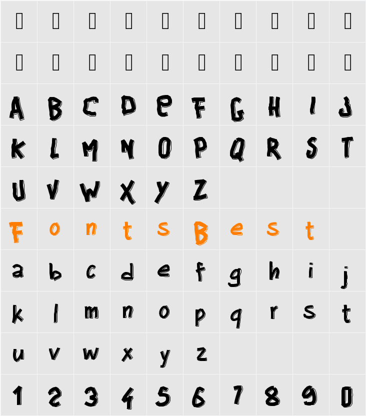 PWBigblocks Character Map
