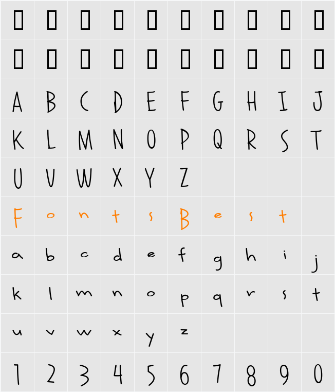 Smarty Pants BTN Character Map