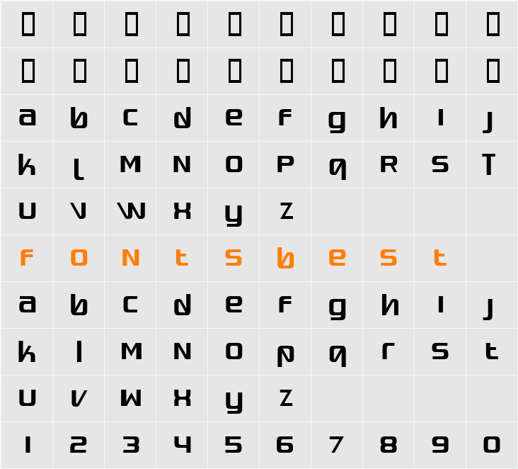 Quadaptor Character Map