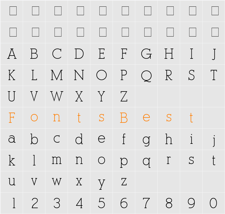 Optasia SSi Character Map