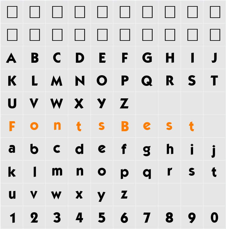 Kabob Extrabold Character Map