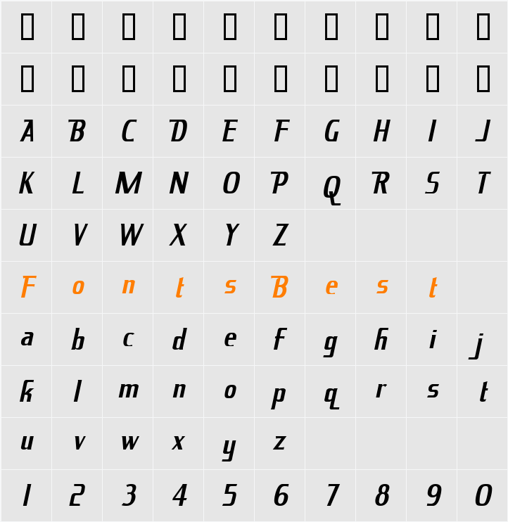 195-CAI978 Character Map