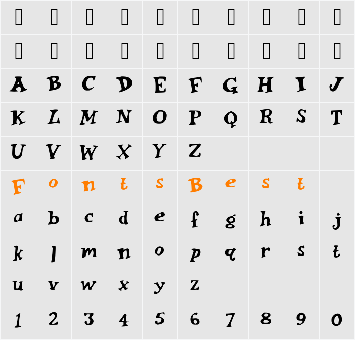 HankinsteinSerif Character Map