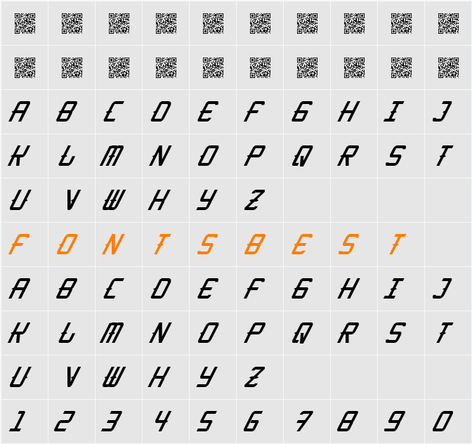 KitchenCowboyItalic Character Map