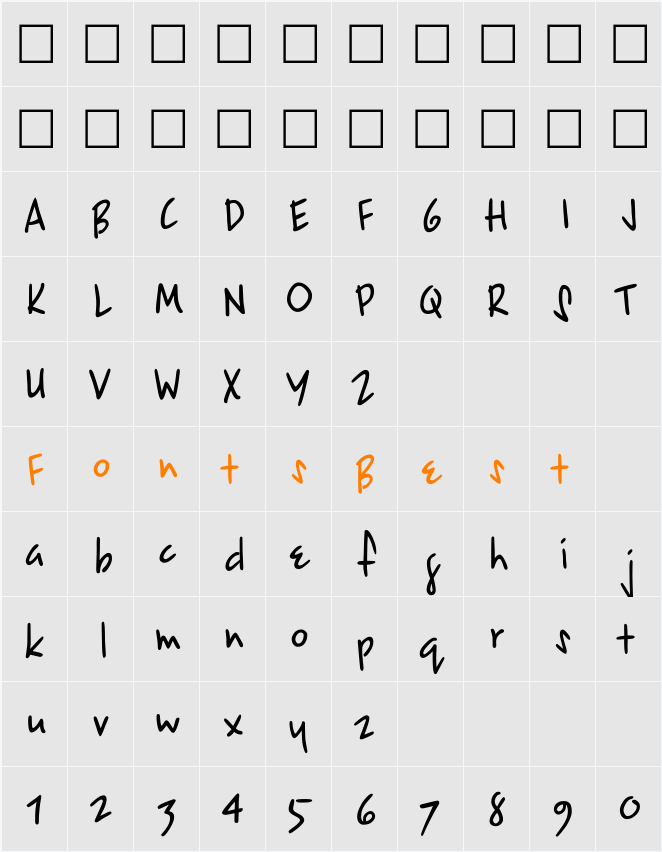 EpsilonCTT Character Map
