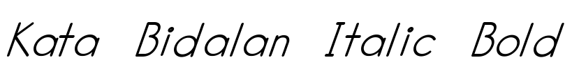 Kata Bidalan Italic Bold Font Image