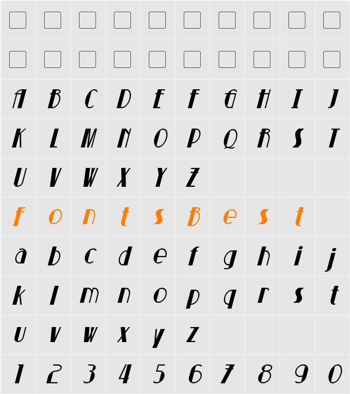 Suchet Character Map
