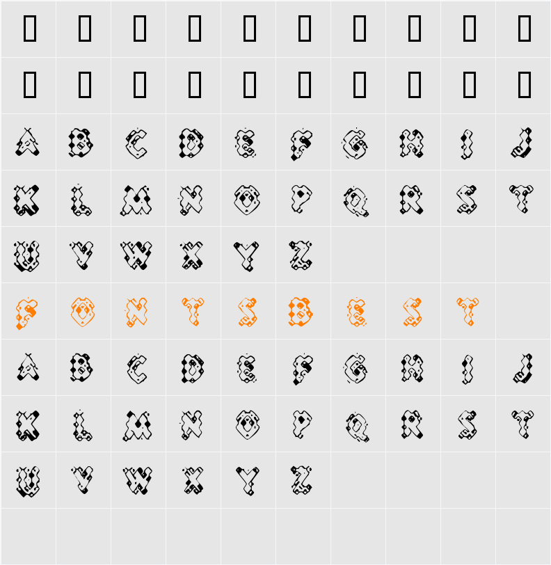 Pessimistic Lines Character Map