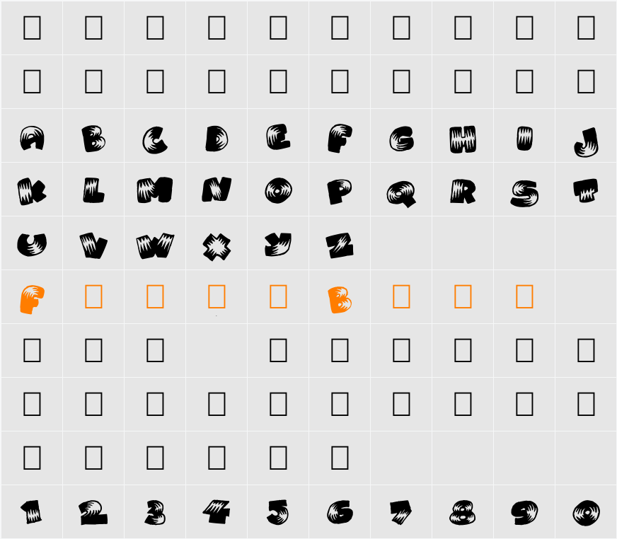 Brightoon Plain Character Map