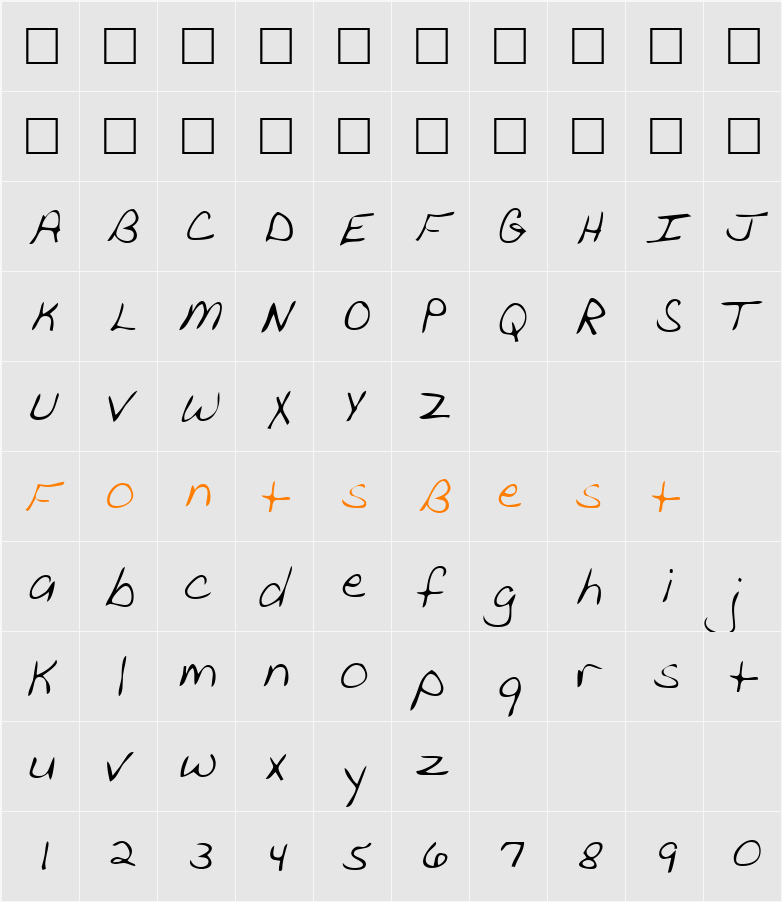 GavinsHand Character Map