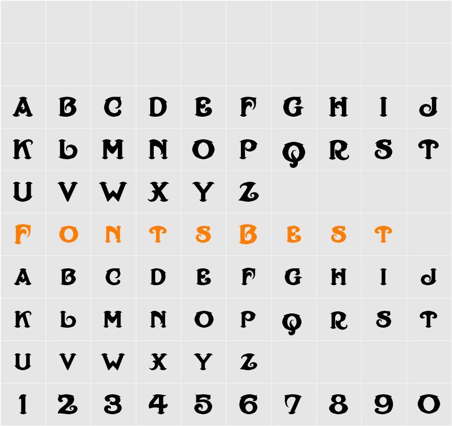 LHF Strong Caliope  Character Map
