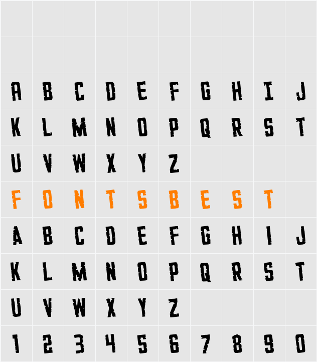 G.I. Incognito Rotated Character Map