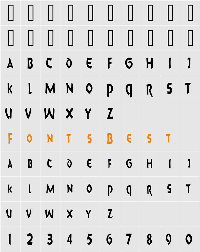 8BallScriptSCapsSSK Character Map