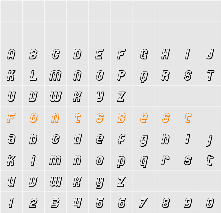 SF Speedwaystar Shaded Character Map