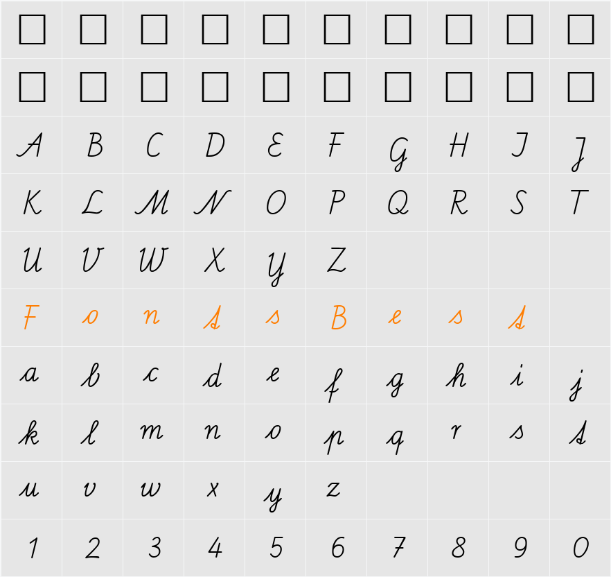 SAS DB Character Map