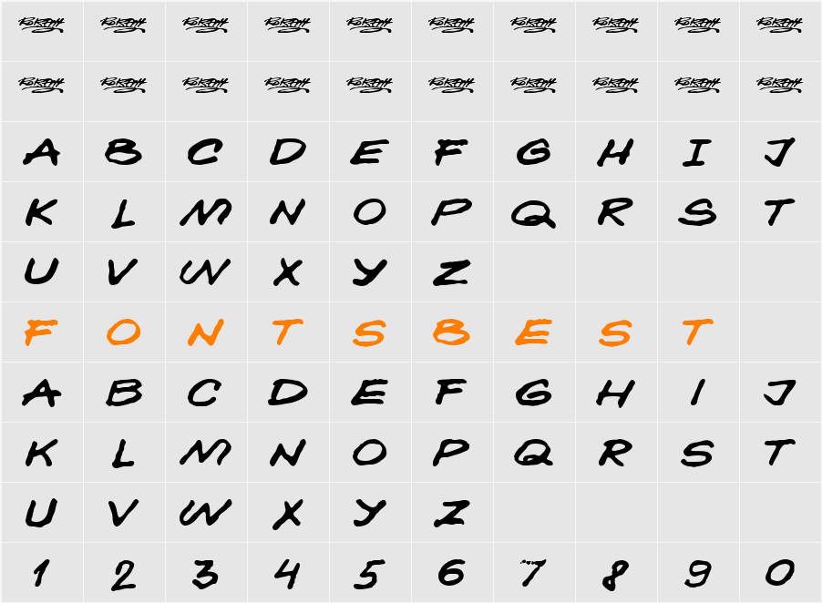 Kokan Character Map