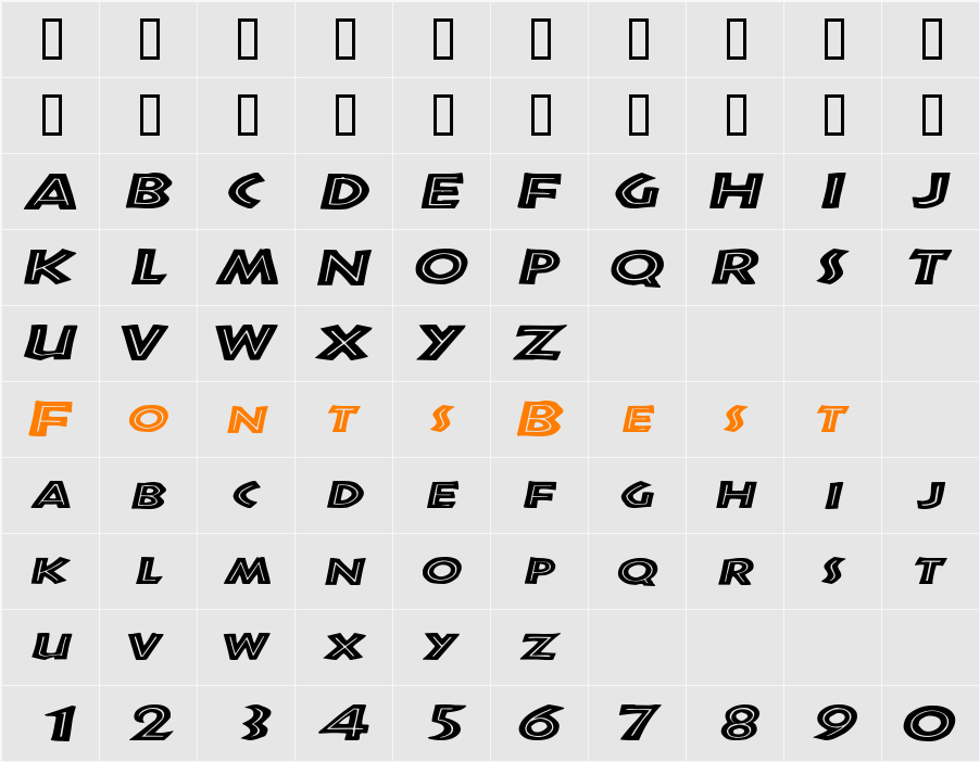 ShakazuleExtended Character Map