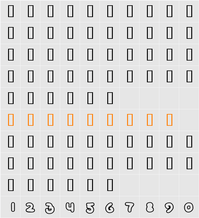 PingPong Outline Character Map