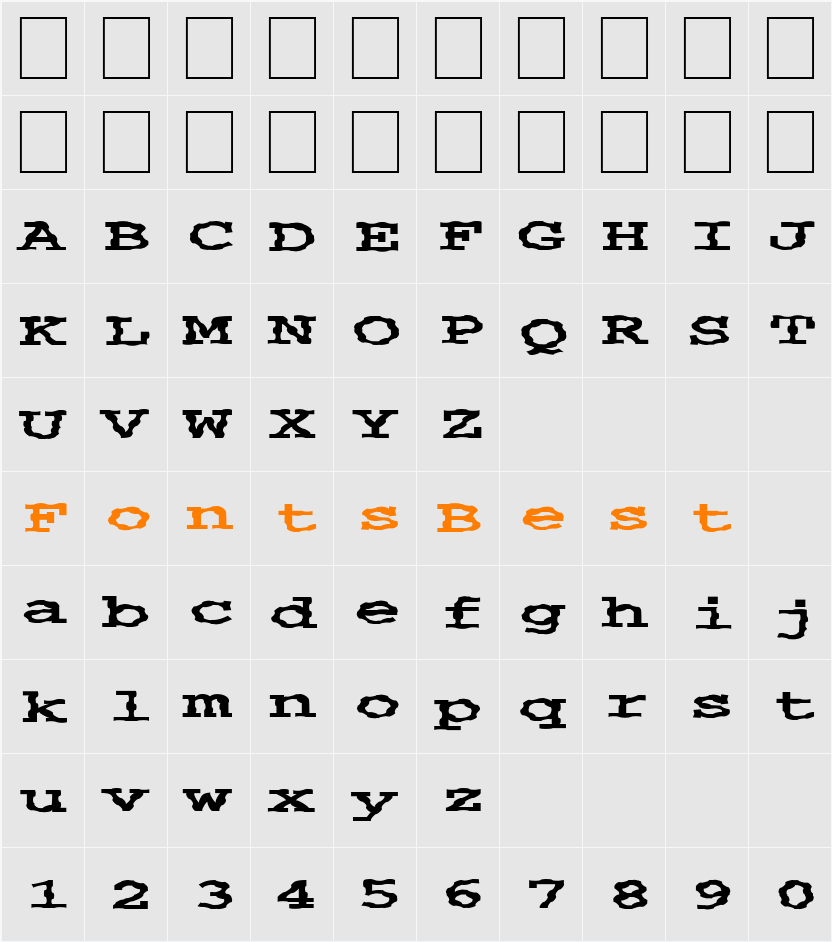 FZ DIGITAL 3 WAVEY EX Character Map