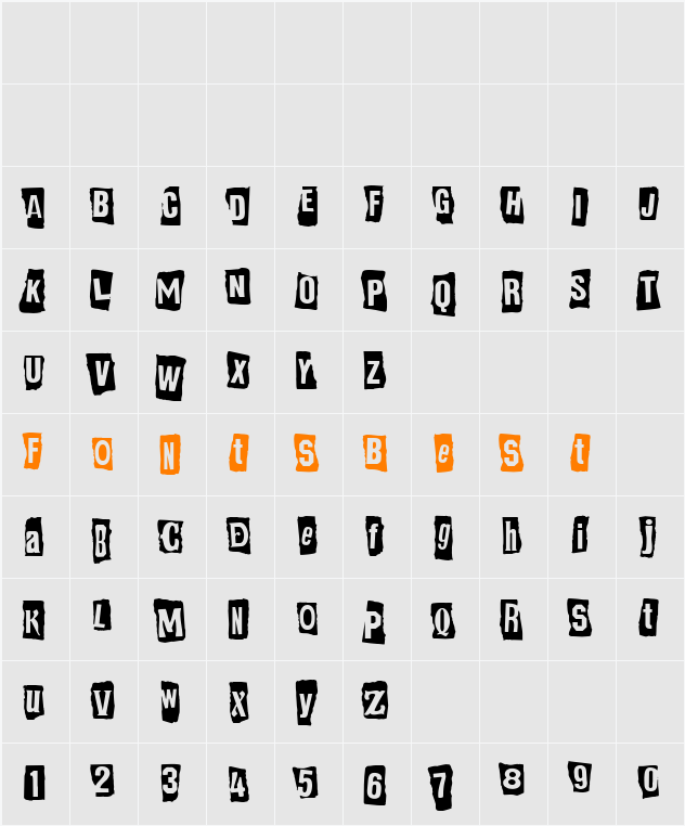 RansomNoteReversed Character Map