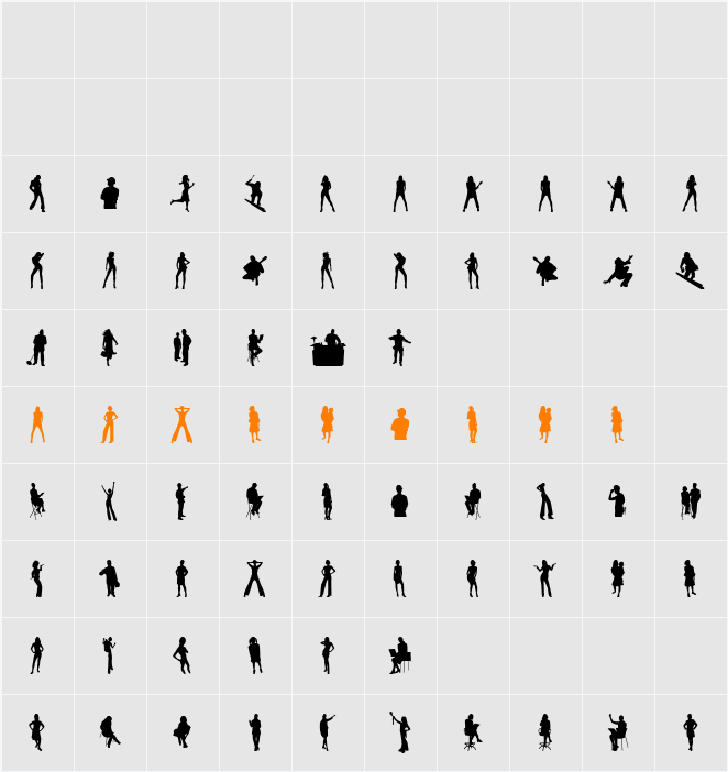 Human Silhouettes Free Character Map