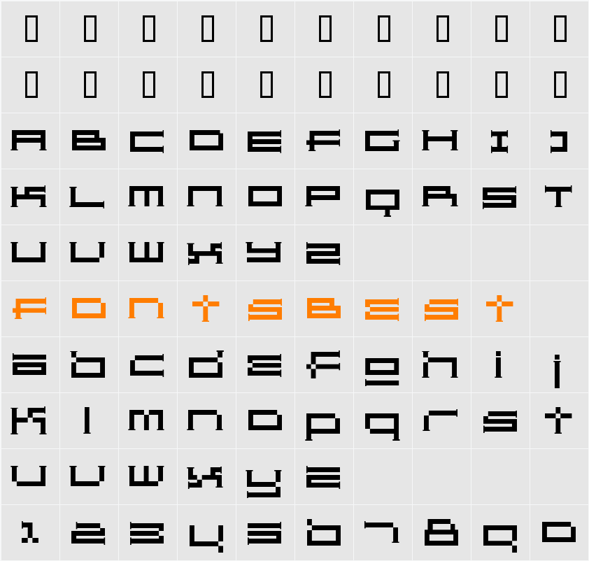 GridExerif Character Map