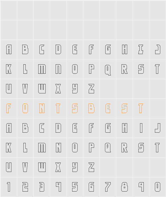 Eldebaran Outline Character Map