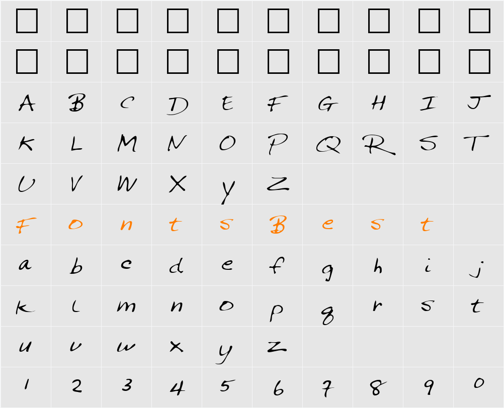 LEHN144 Character Map